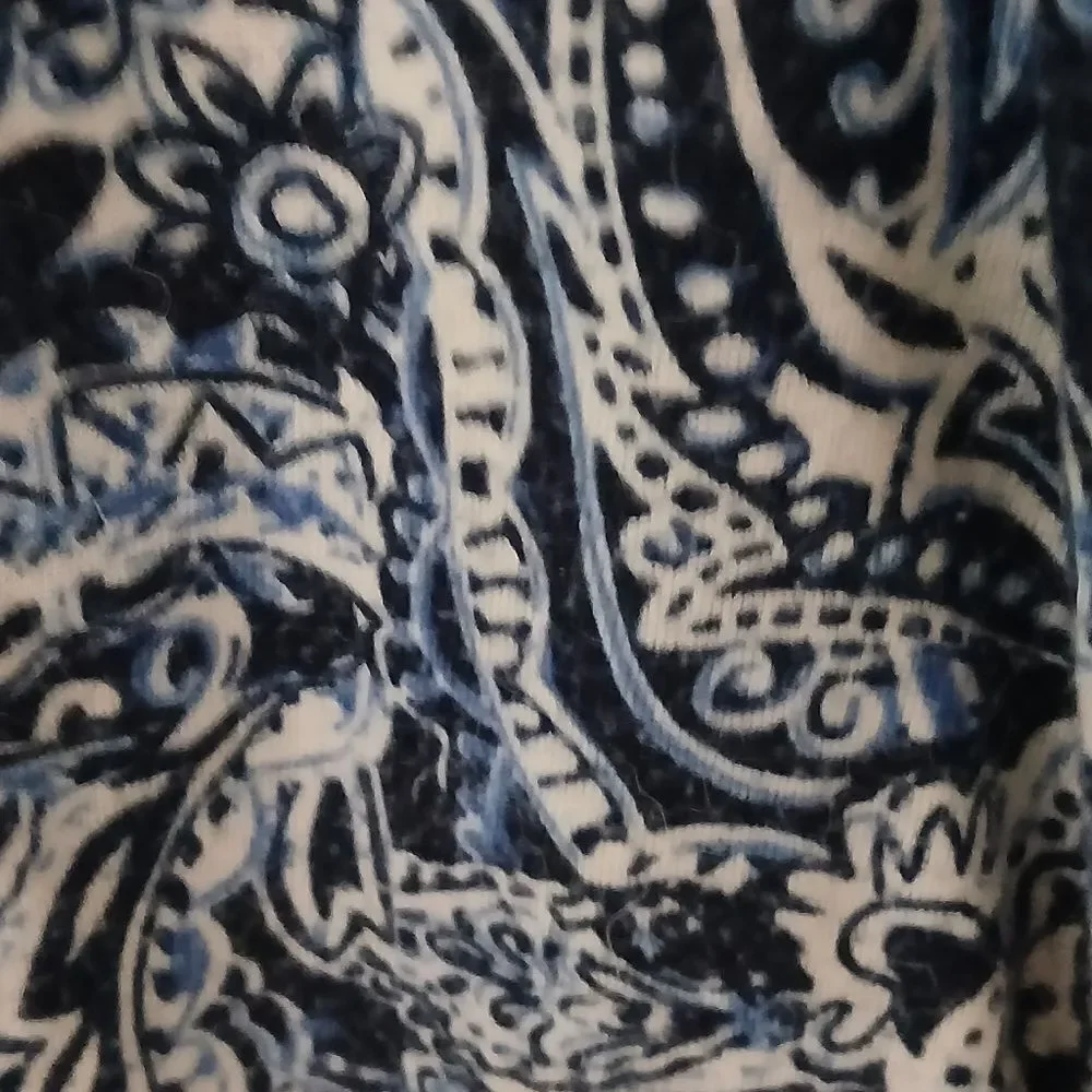 Faded Glory Blue Paisley Top Medium - Picture 4 of 7